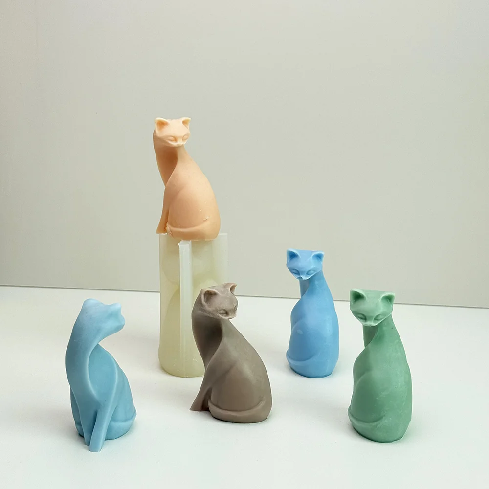 Sitting Cat Silicone Candle Mold mold in production at BK Silicone workshop