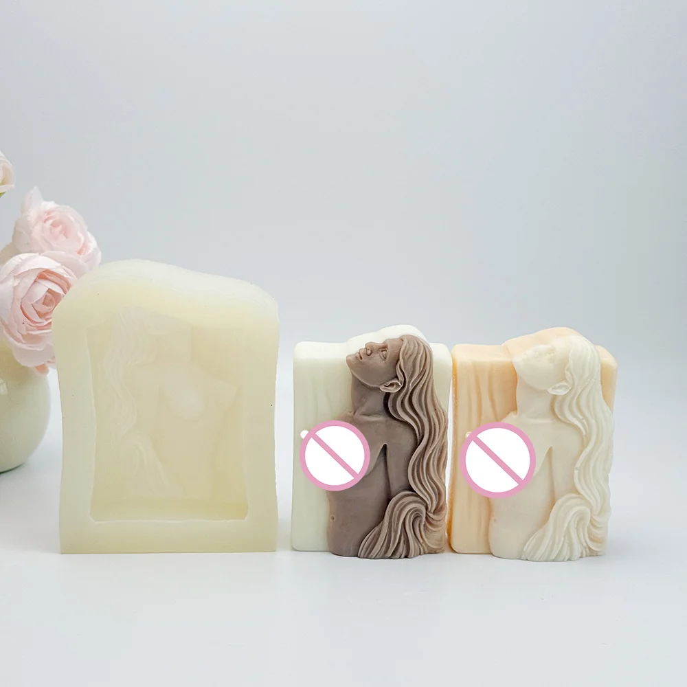 Artistic Female Bust Silicone Candle Mold finished casting from the silicone mold
