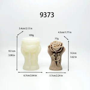 Wedding Couple Silicone Candle Mold with Heart Design