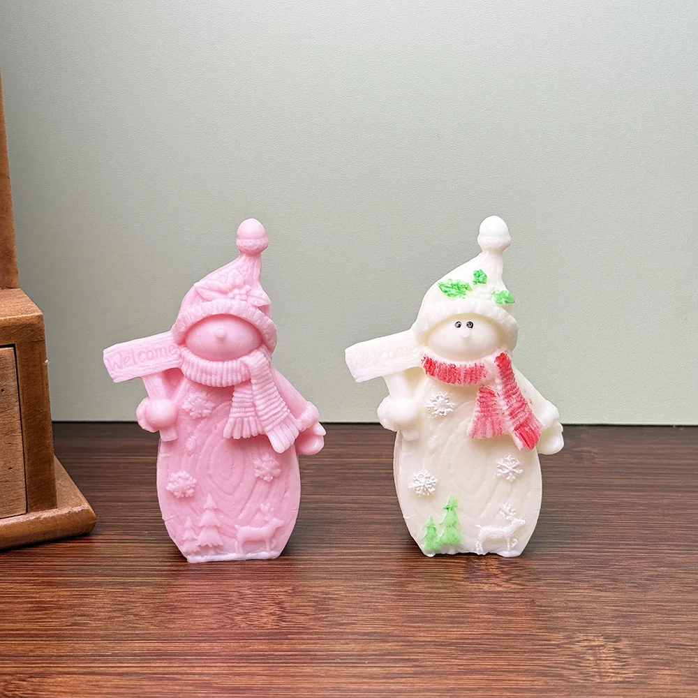 Christmas Figure Silicone Candle Mold finished casting from the silicone mold
