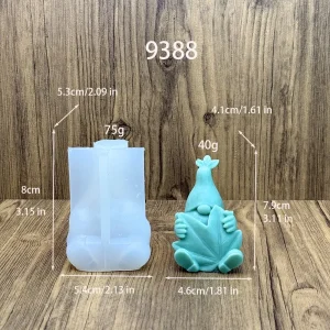 Gnome Silicone Candle Mold with Leaf Design