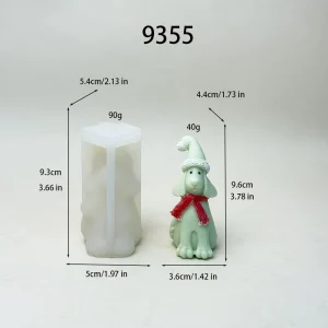 Christmas Poodle Silicone Candle Mold