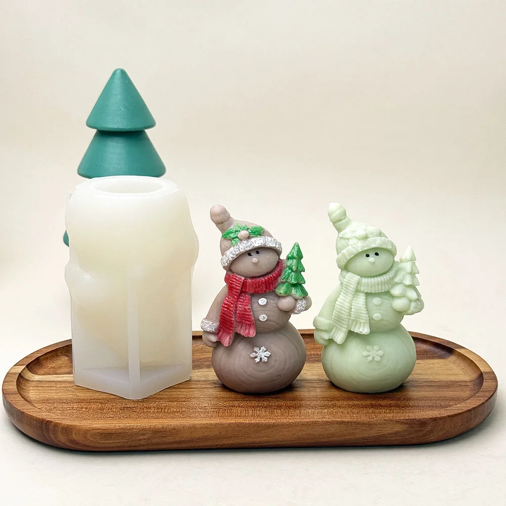 Christmas Snowman Silicone Candle Mold mold in production at BK Silicone workshop