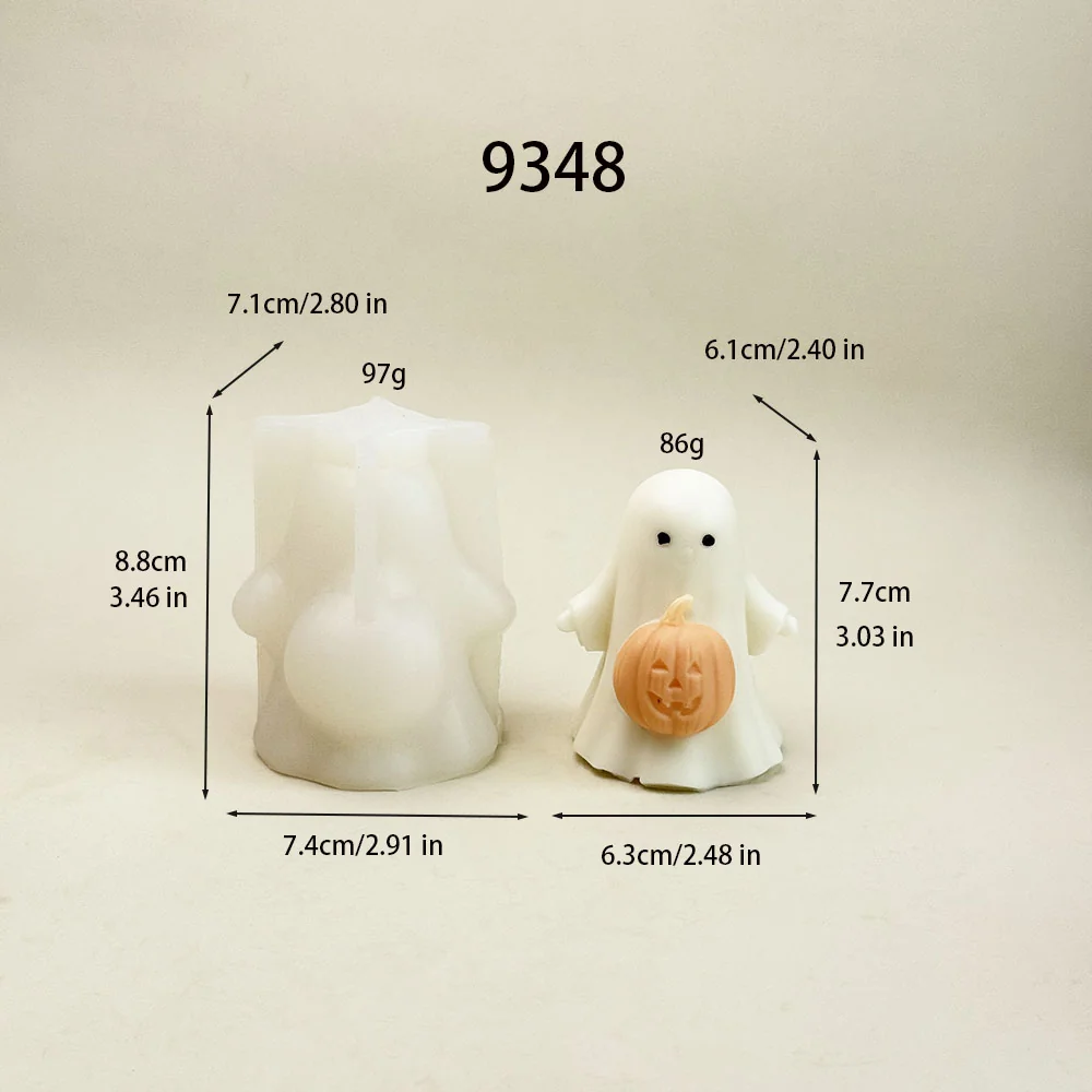 Ghost Holding Pumpkin Silicone Candle Mold