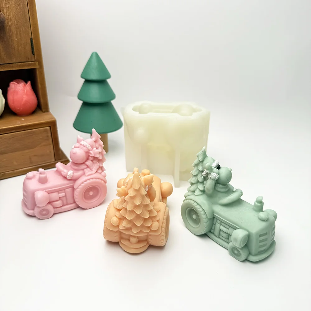 Tractor Animal Silicone Candle Mold finished casting from the silicone mold