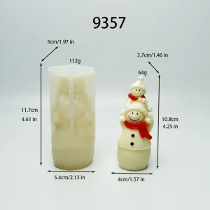 Double Snowman Silicone Candle Mold for Christmas