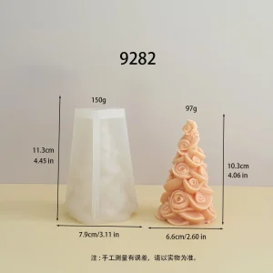 Rose Christmas Tree Silicone Candle Mold 9282