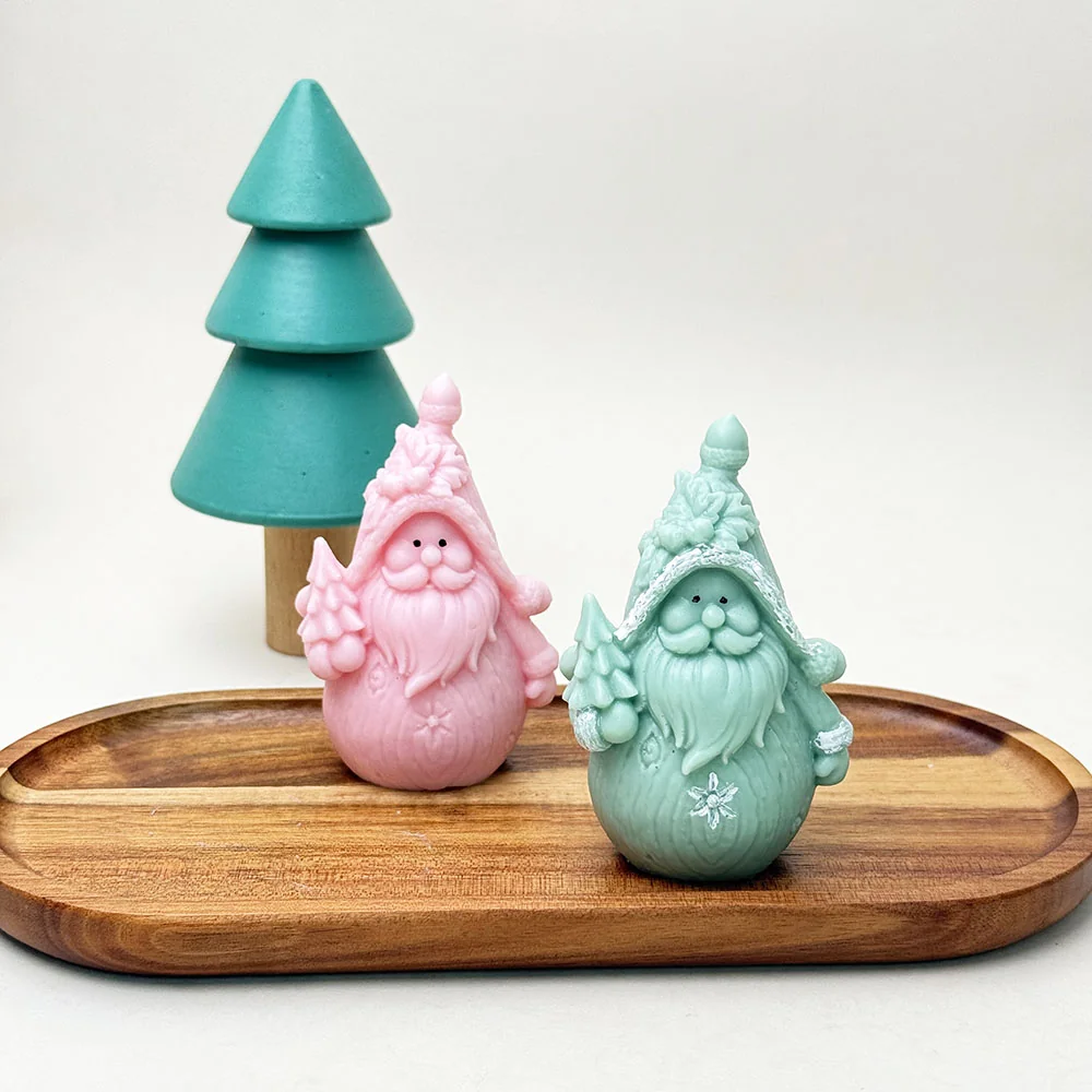 Christmas Santa Gnome Silicone Candle Mold mold in production at BK Silicone workshop