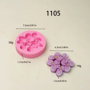 Five-Flower Cluster Silicone Mold for Baking