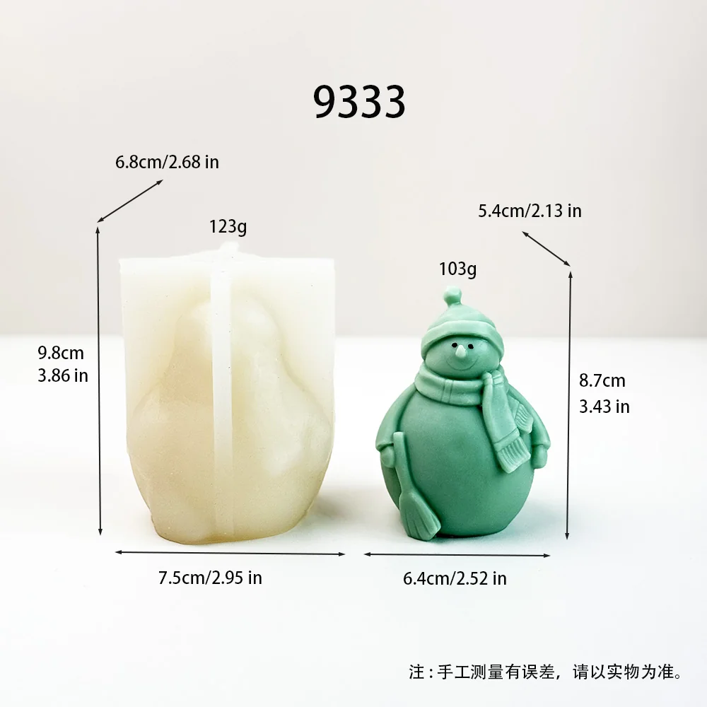 Cute Snowman Silicone Candle Mold