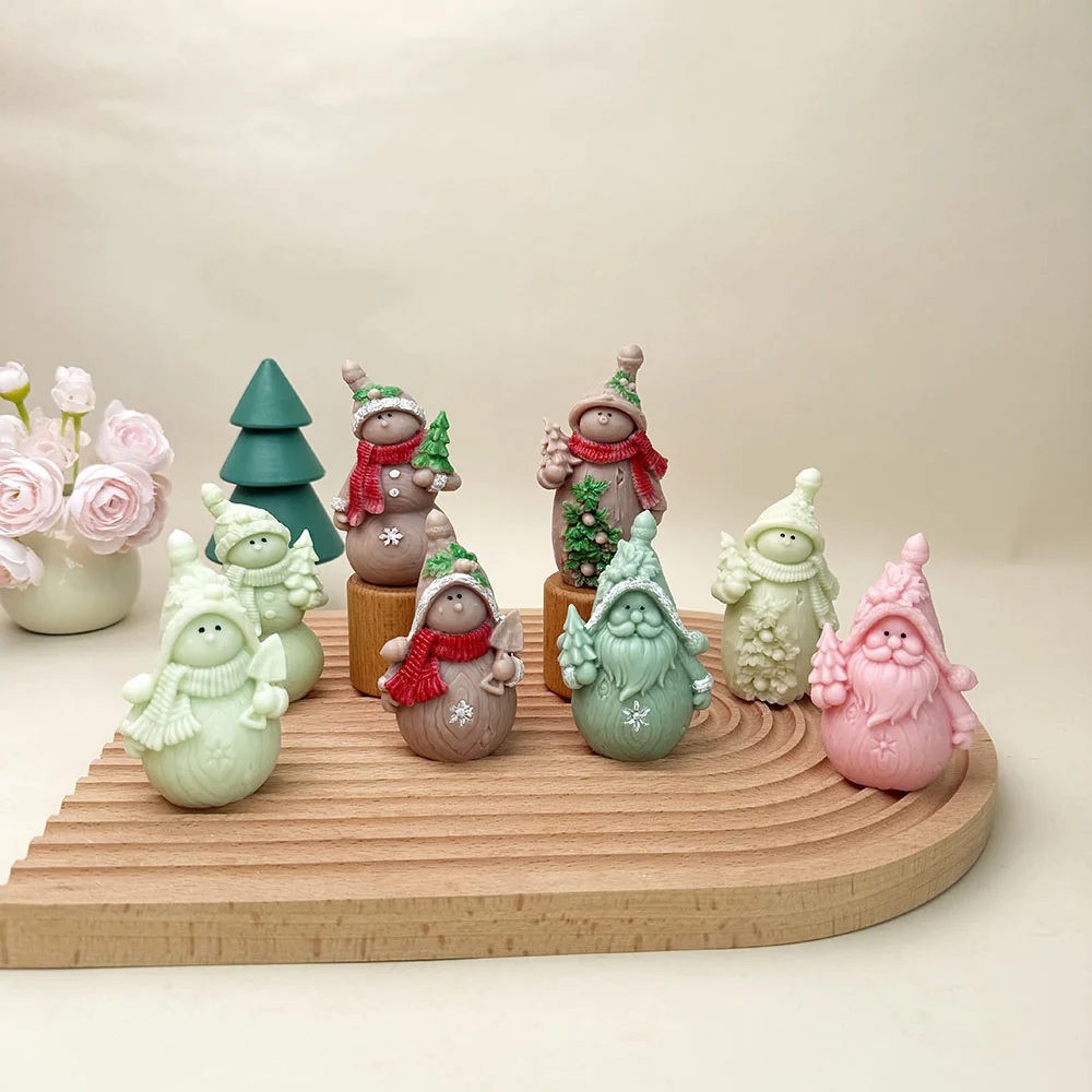 Christmas Snowman Silicone Candle Mold silicone mold detail and cavity