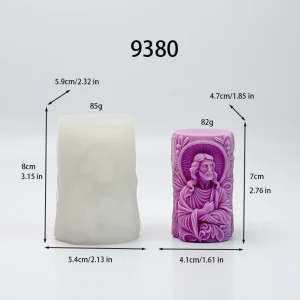 Jesus Silicone Candle Mold with Relief Design