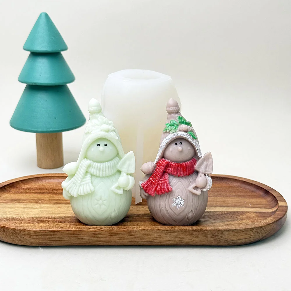 Christmas Girl Silicone Candle Mold finished casting from the silicone mold