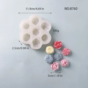 7-Cavity Mini Flower Silicone Candle Mold