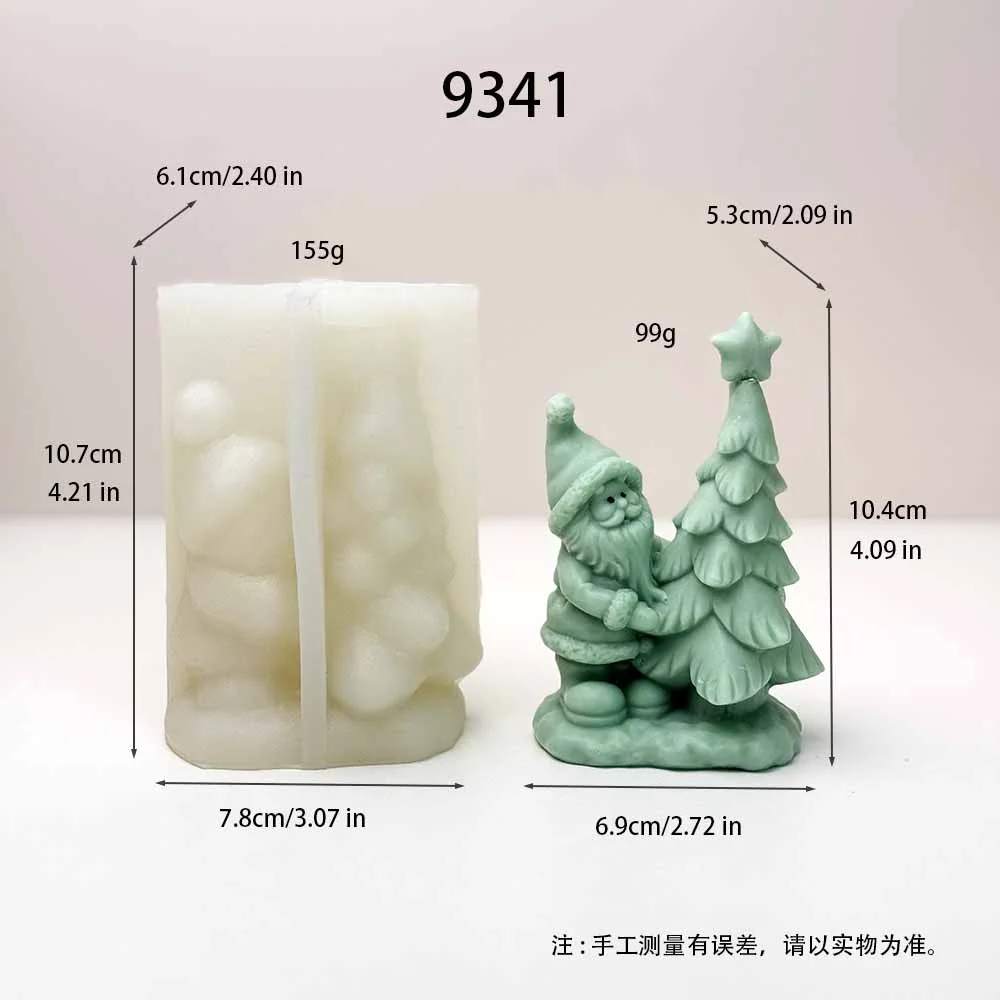 Christmas Santa and Tree Silicone Candle Mold