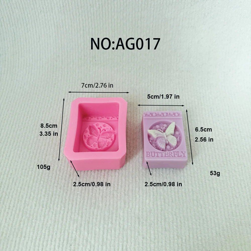 AG017-蝴蝶浮雕硅胶蜡烛模具