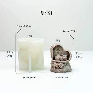 9331 Angel Cat Silicone Candle Mold image 1