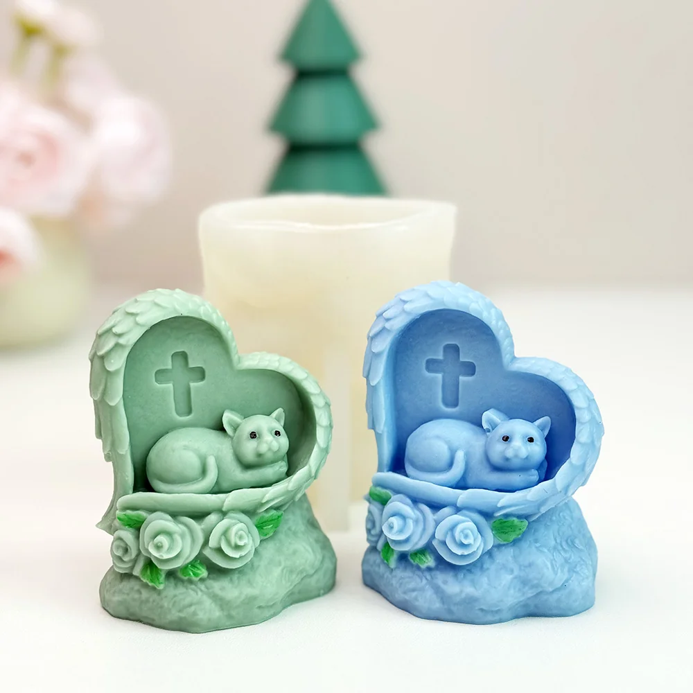 9331 Angel Cat Silicone Candle Mold image 3