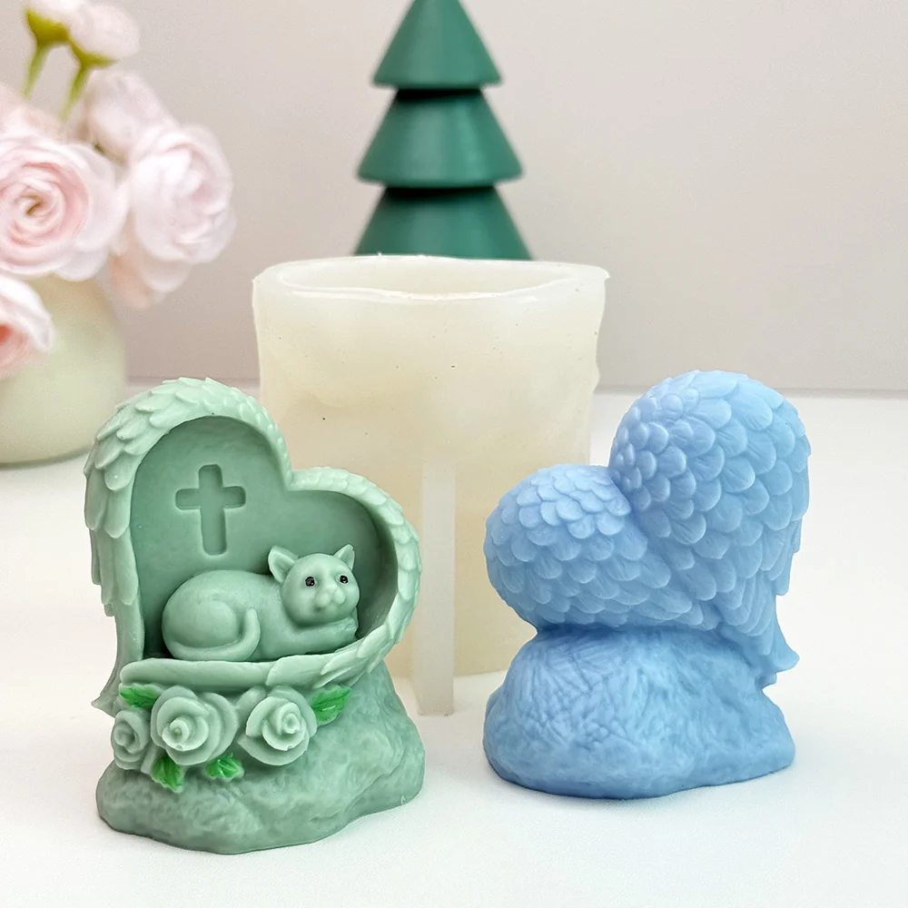 9331 Angel Cat Silicone Candle Mold image 4