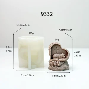 9332 Angel Dog Silicone Candle Mold image 1