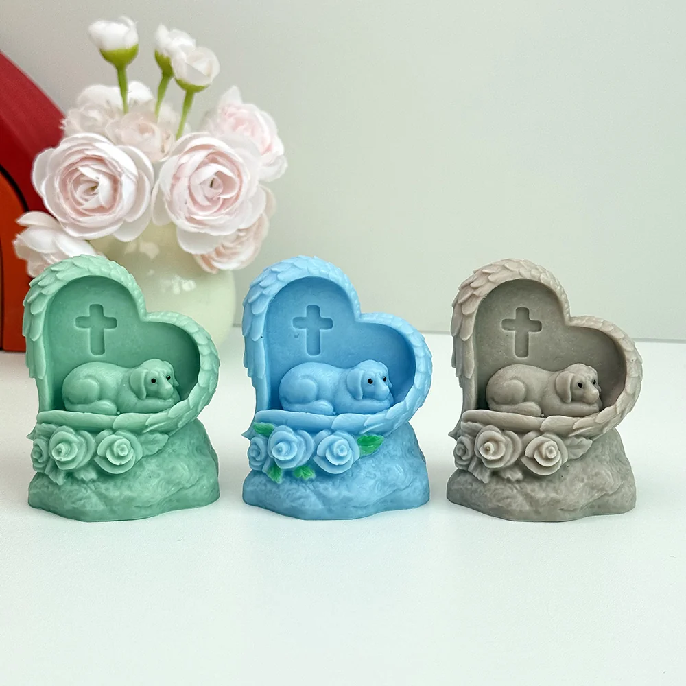 9332 Angel Dog Silicone Candle Mold image 2