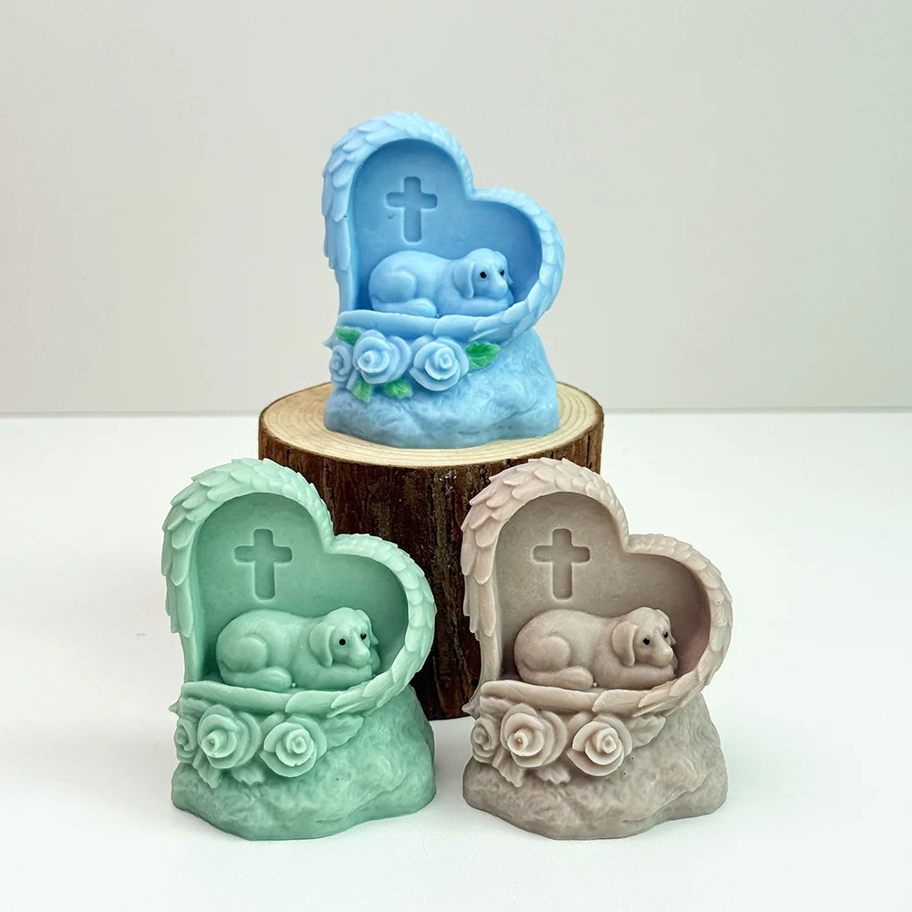 9332 Angel Dog Silicone Candle Mold image 3