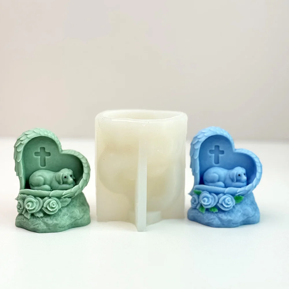 9332 Angel Dog Silicone Candle Mold image 4
