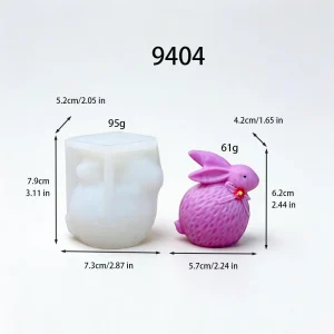 3D Knitted Bunny Silicone Mold - 9404