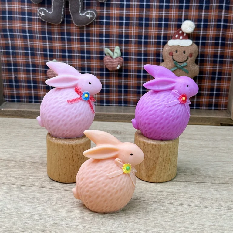 3D Knitted Bunny Silicone Mold - 9404 silicone mold detail and cavity