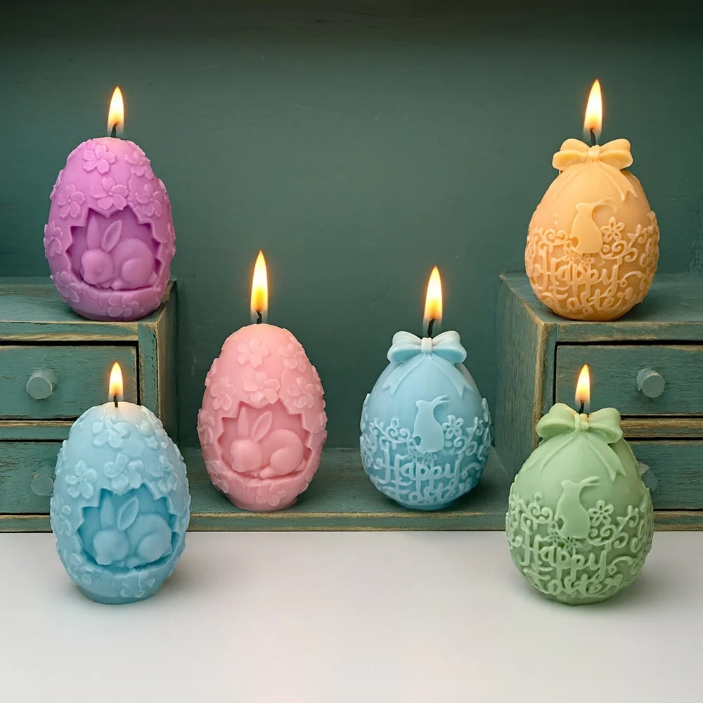 Easter Egg Silicone Mold - 9410 finished casting from the silicone mold
