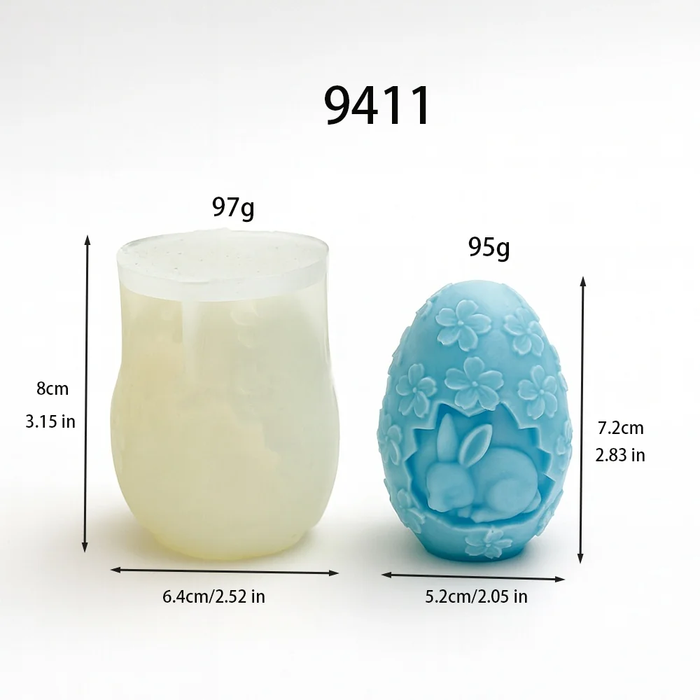 Easter Egg Bunny Silicone Mold - 9411