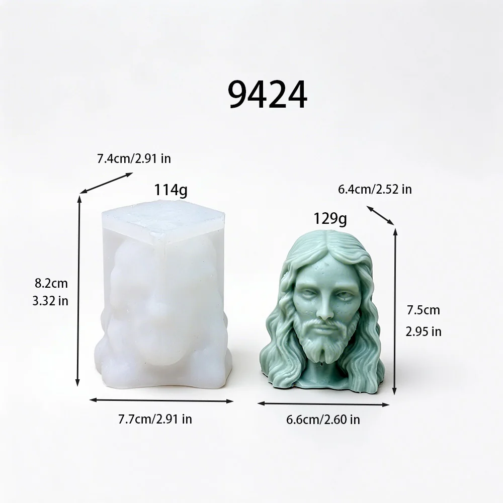Jesus Head Silicone Mold - 9424