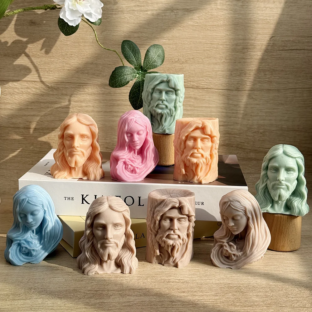 Jesus Head Silicone Mold - 9424 silicone mold detail and cavity