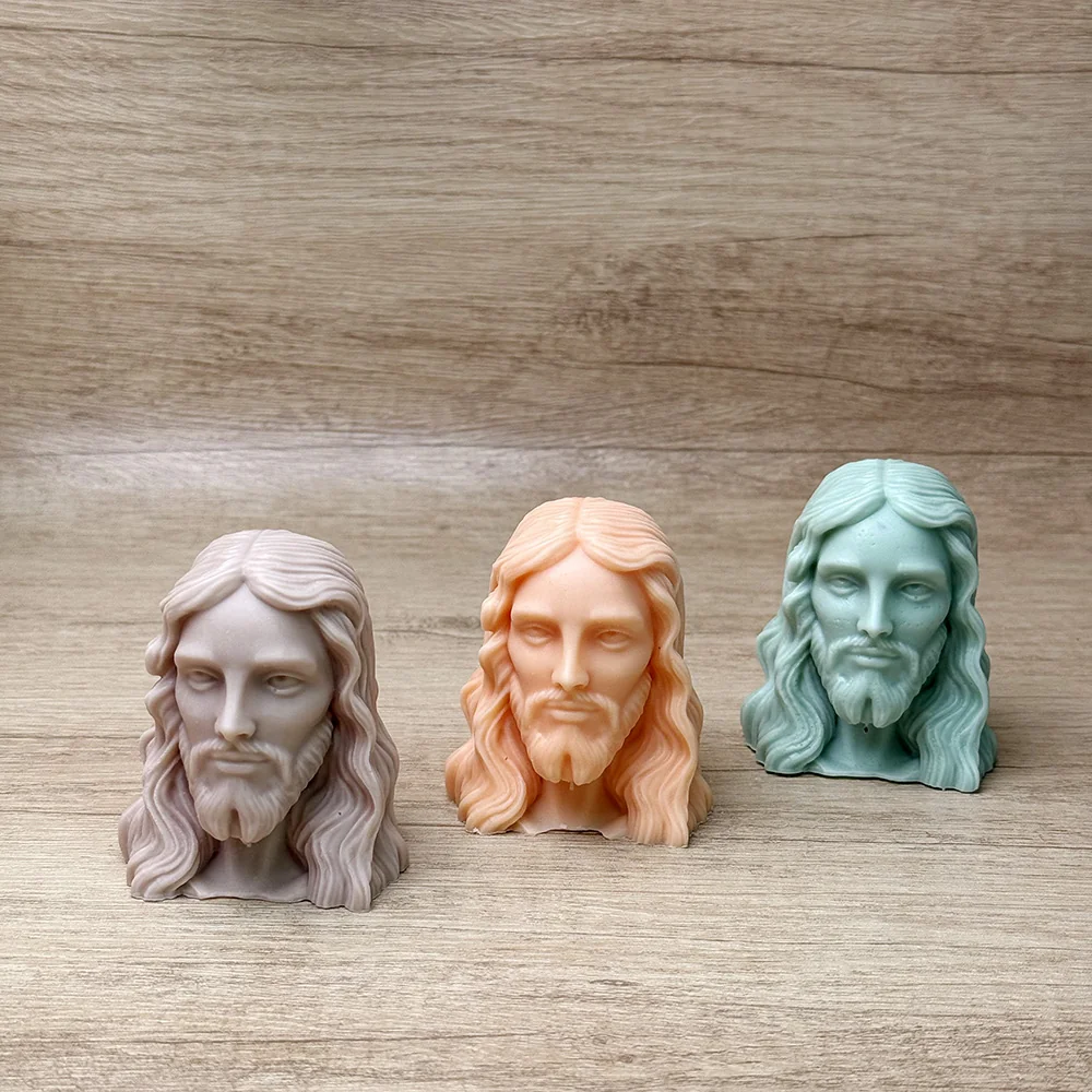 Jesus Head Silicone Mold - 9424 finished casting from the silicone mold