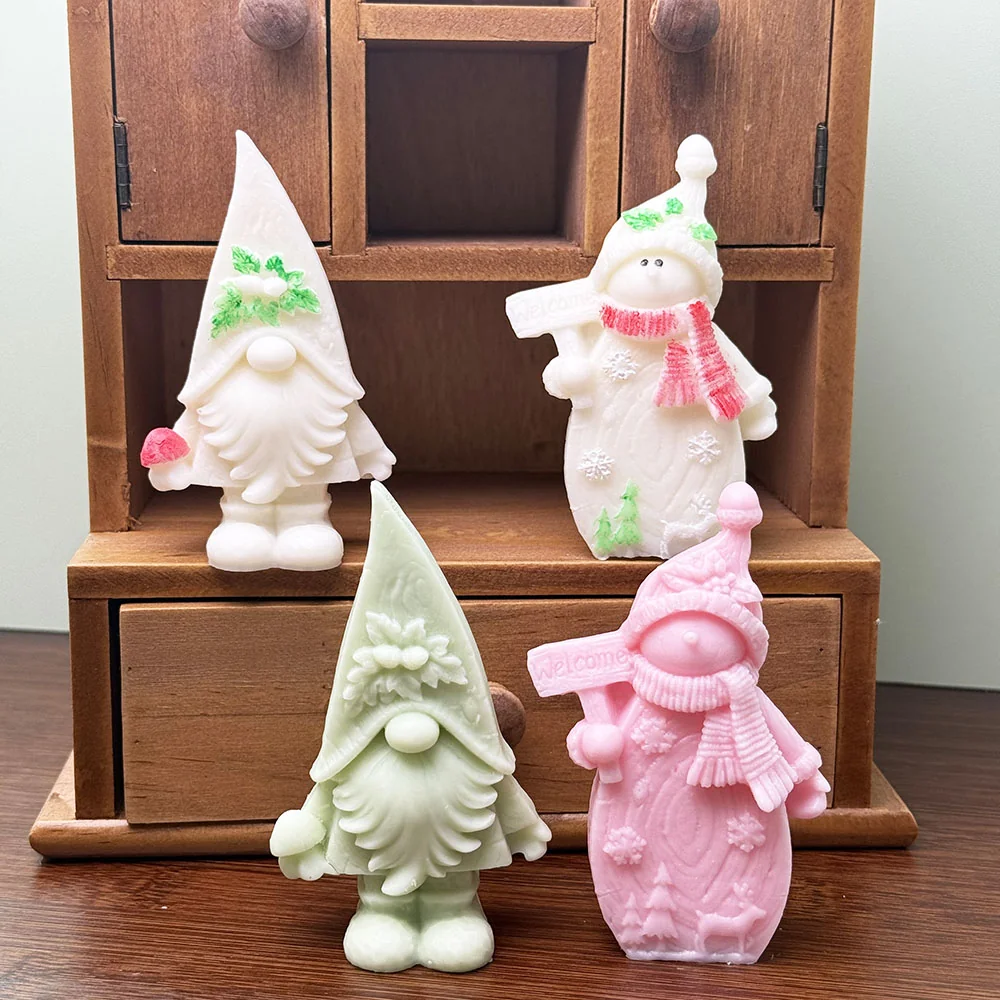Christmas Figure Silicone Candle Mold silicone mold detail and cavity