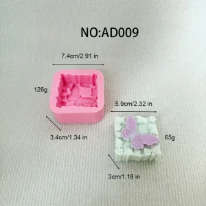 Butterfly Relief Square Silicone Candle Mold European Style