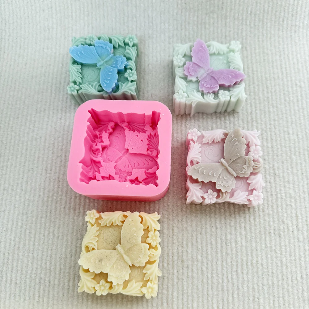 Butterfly Relief Square Silicone Candle Mold European Style mold in production at BK Silicone workshop