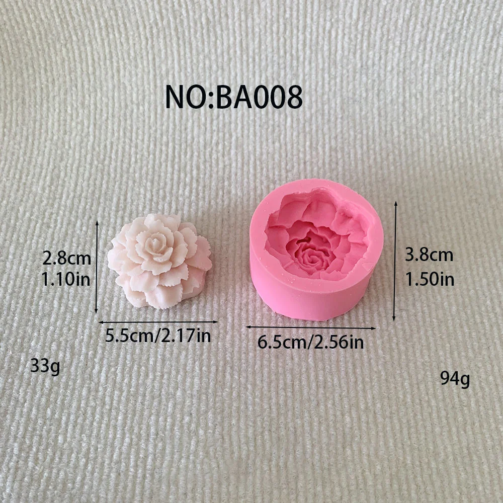 BA008-重瓣花卉硅胶蜡烛模具