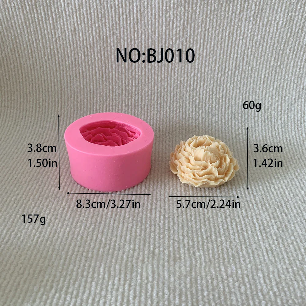 BJ010-叠瓣花卉硅胶蜡烛模具 康乃馨造型