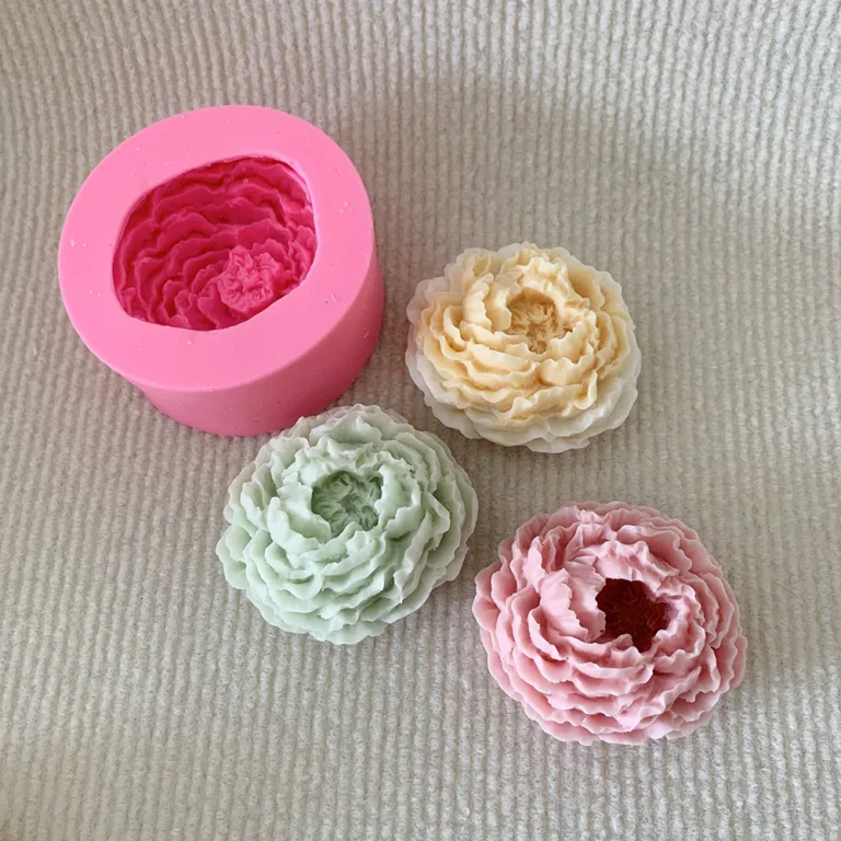 Layered Flower Silicone Candle Mold with Carnation Design silicone mold detail and cavity