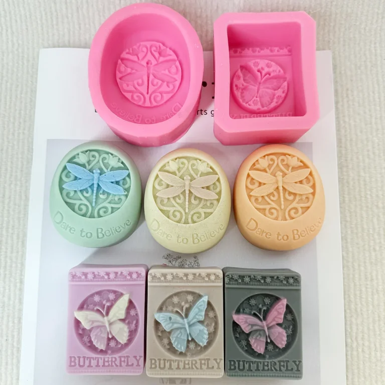 Dragonfly Relief Silicone Candle Mold with Inspirational Text silicone mold detail and cavity