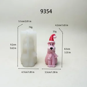 Christmas Puppy Bear Silicone Candle Mold