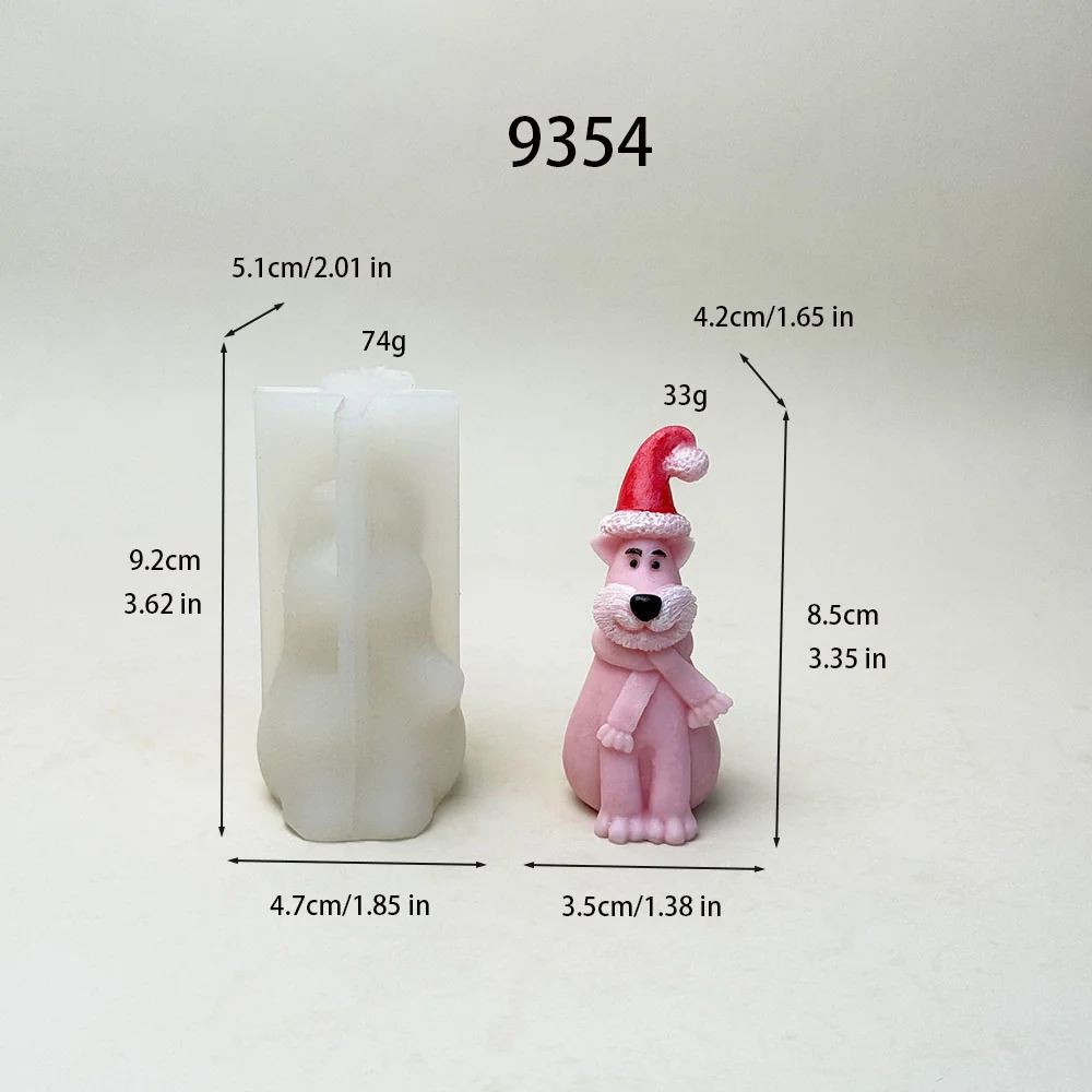 Christmas Puppy Bear Silicone Candle Mold