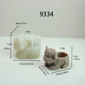 Highland Cow Planter Silicone Candle Mold