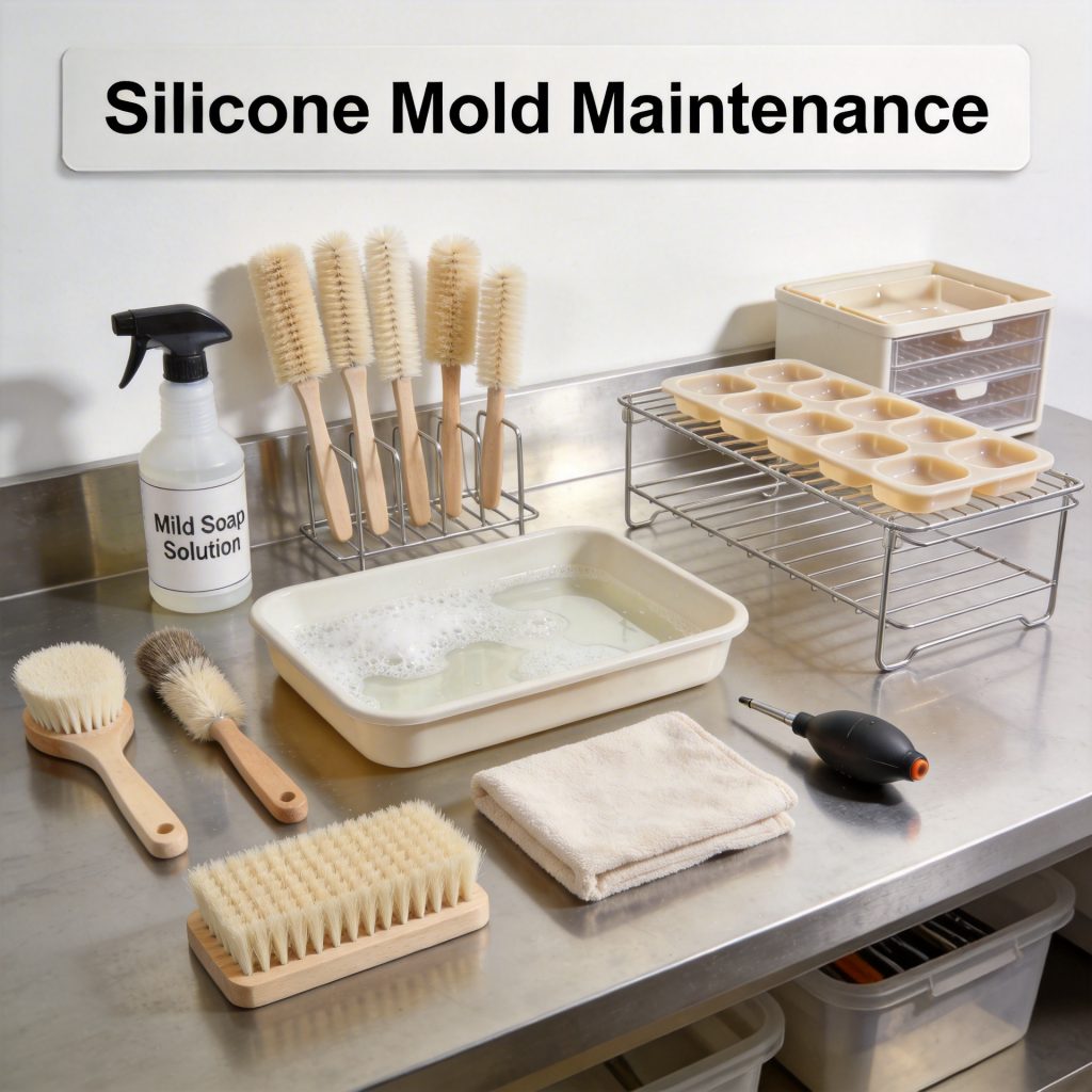 Professional silicone mold cleaning supplies and maintenance equipment