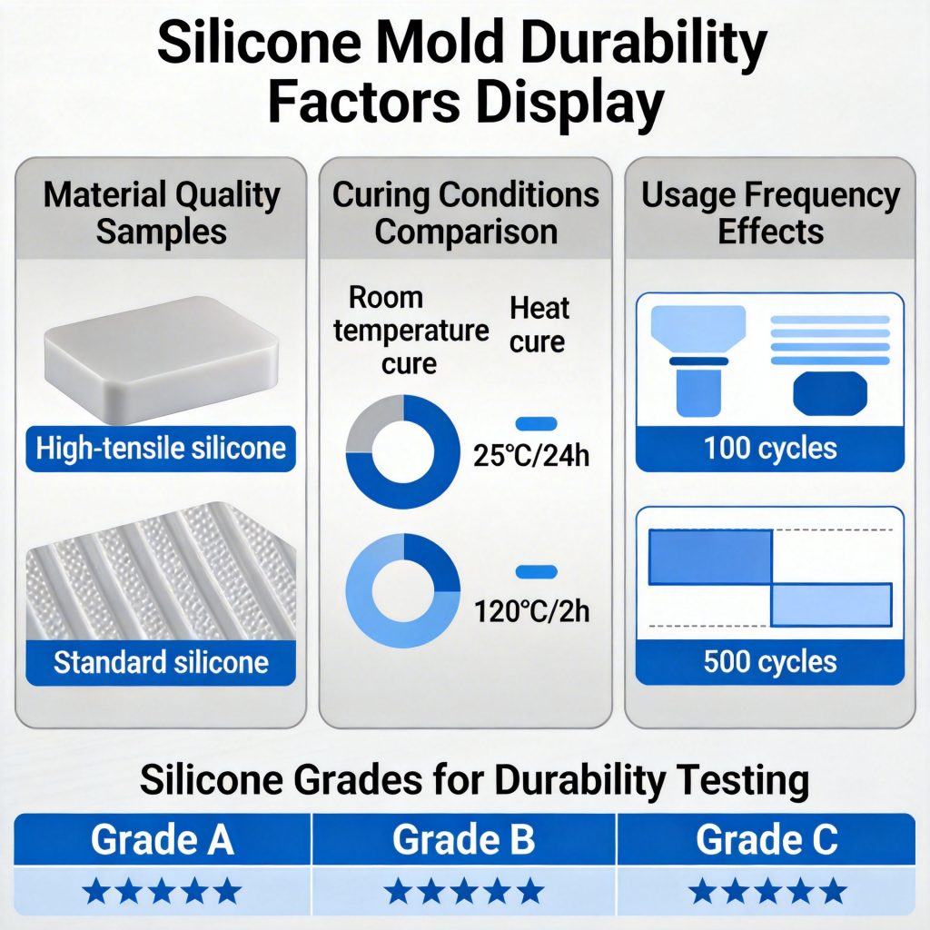 Factors affecting silicone mold durability including material quality and curing conditions