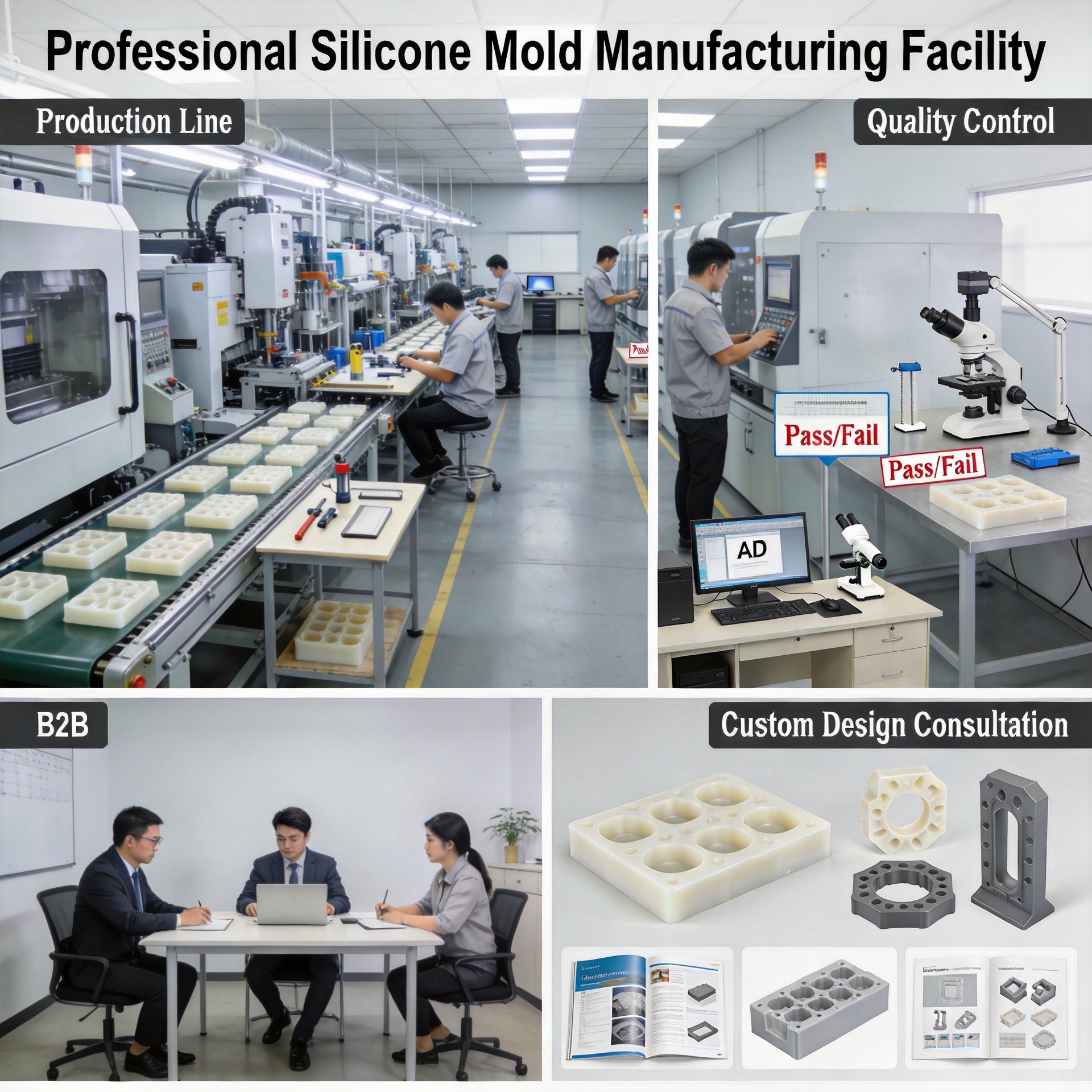 Professional silicone mold manufacturer facility with production and quality control