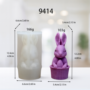 Bunny in Wicker Basket Silicone Candle Mold