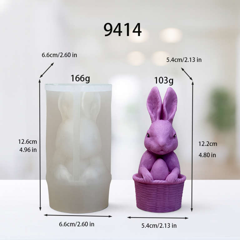 Bunny in Wicker Basket Silicone Candle Mold