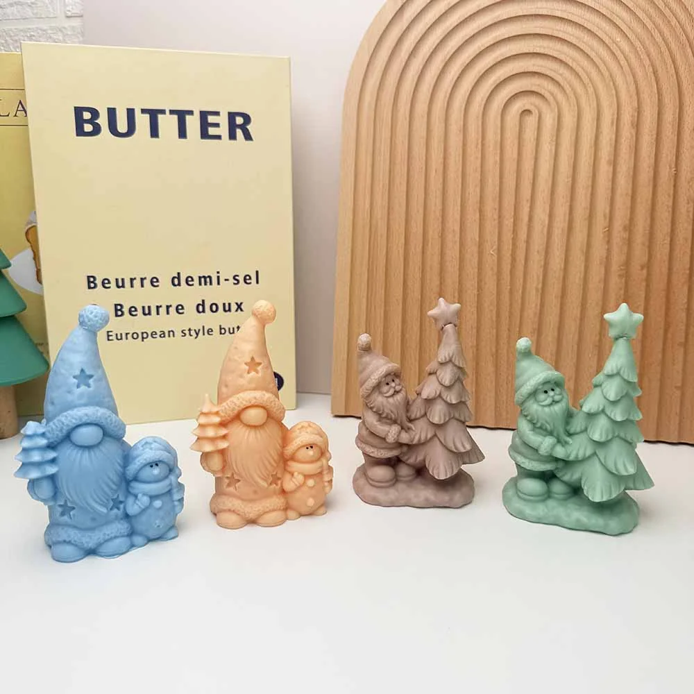 Christmas Santa and Tree Silicone Candle Mold silicone mold detail and cavity